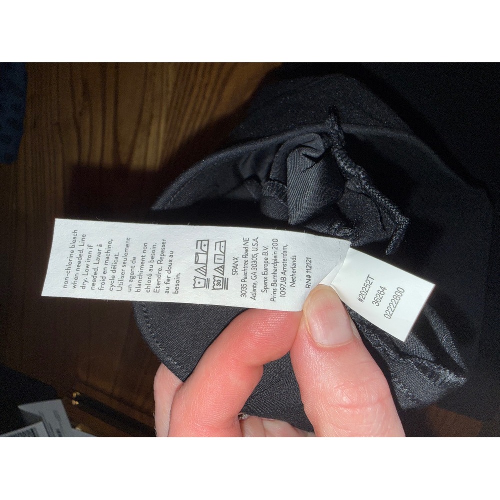 Spanx The Perfect Pant Slim Straight Flare Black Ponte Knit Trousers 20252T S - Picture 7 of 10